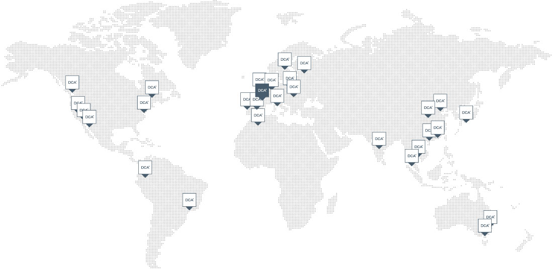 DCA à l'international world map